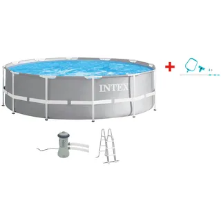 Intex Rundpool » »PRISM FRAME PREMIUM POOL««, (Set), inkl. hochwertigem Intex Pool-Reinigungsset Intex grau B/H/L: Breite 366 cm x Höhe 99 cm x Länge