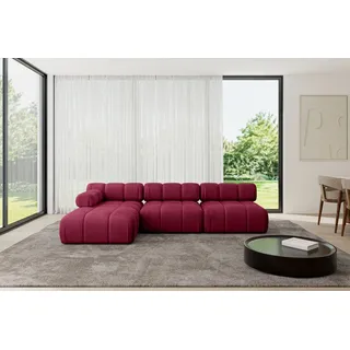 altdecor Ecksofa modulares Sofa Razon-L2 - 285x160x70 cm Bordeauxrot Velours