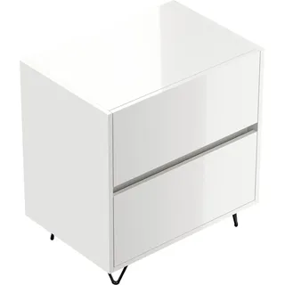 Posseik Nachttisch Industrial A 2 Schubladen 60 cm Weiß