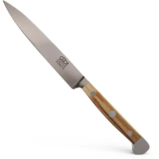 GÜDE Solingen - Spickmesser geschmiedet, 13 cm, Olivenholz, ALPHA OLIVE, Office Messer, Doppelkropf, Handmade Germany