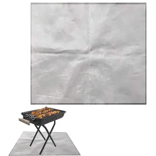 TSHAOUN Feuerschale Unterlage, 100cm Feuerstelle Matte Feuerschutzmatte Feuerfeste BBQ Grills Unterlage Matte Hitzebeständige Schutzpolster Feuerstelle Zubehör für Garten Terrasse Balkon Deck (Grau)