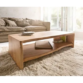 DeLife Couchtisch Live-Edge Braun Akazie 130 x 60 cm