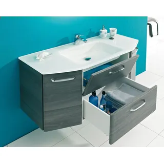 pelipal Waschtischunterschrank Quickset 328 BxHxT 111 x 51,5 x 48 cm graphit Struktur quer zerlegt ohne Waschtisch - Grau