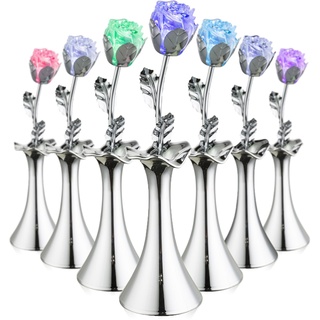 LED Dekolampe Tischleuchte Rose mit Farbwechsel Dekoleuchte Blumenvase Beleuchtet (Vase, 1 Rose, Tischlampe, Batteriebetrieben, Schalter, inklusive Leuchtmittel)