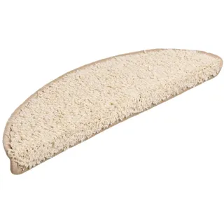 vidaXL Stufenmatten 15 STK. 56x17x3 cm Creme Halbrund