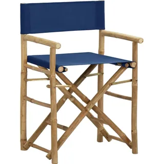 vidaXL Klappbare Regiestühle 2 Stk. Blau Bambus und Stoff - Blau