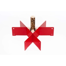 Bild Halleluja Christbaumständer halleluja.red, pulverbeschichteter Stahl mit Holzkeilen, Red Dot Winner 2012, Rot, One Size