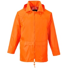 Portwest S440 Herren Leichte Wasserdichte Klassische Regenjacke Orange, XL