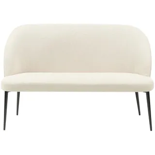 Beliani 2-Sitzer-Küchensofa hellbeige Osby , Beige, Schwarz , Textil , 130x85x49 cm , Wohnzimmer, Sofas & Couches, Sofas, 2-Sitzer Sofas