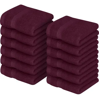 Utopia Towels [12-teiliges Premium-Waschlappen-Set (30.5x30.5 cm), 100% Baumwolle, ringgesponnen, sehr saugfähig und weich, Spa, Fitnessstudio und Gesichtshandtuch (Burgunderrot)