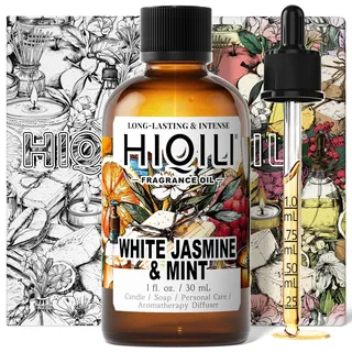 HIQILI Weiße Jasmin & Minze Duftöl für Diffusoren, Kerzen, Seifen