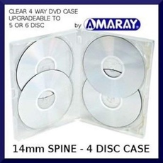 Amaray Multi DVD-Hülle für 4 DVDs, transparent, 5 Stück