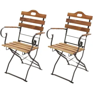 Mendler HWC-J40 Biergartenstuhl 55 x 49 x 88 cm braun 2 St.