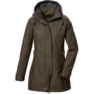 Softshellparka "GW 22 WMN SFTSHLL PRK", Damen, Gr. 44, grün (olivgrün), Oberstoff: Oberseite: 100% Polyester, Rückseite: 100% Polyester, Futter: 100% Polyester, G.I.G.A. DX BY KILLTEC, Jacken Softshellparka, Softshell Parka, 8.000 mm wasserdicht, atmungsaktiv, abzippbare Kapuze