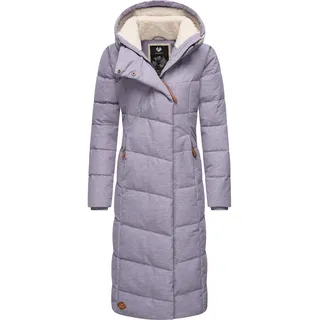 Ragwear Wintermantel Pavla Long extralanger Winterparka mit Teddyfutter und Kapuze lila