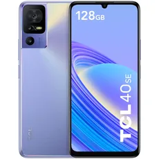 TCL 40 SE 128 GB - Smartphone mit 6,7 Zoll (90 Hz, 4 GB-128 GB, erweiterbarer MicroSD, erweiterbarer RAM, Dual-SIM, Kamera 50 MP, Akku 5010 mAh, Dual-Stereo-Lautsprecher, Android 13) Twilight Violet