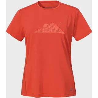 Funktionsshirt SCHÖFFEL "CIRC T Shirt Sulten L", Damen, Gr. 36, rot (2030, rot), Oberstoff: 100% Polyester, Rundhals, Shirts Funktionsshirt