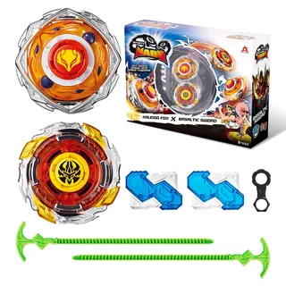 Infinity Nado Kreisel für Kinder Metall Spielzeug Jungen, Spinning Tops Jungen ab 5 Jahre, Battle Tops Kreisel Launcher Spielzeug Jungen, Infinity Nado Kaleido Fox-Basaltic Sword Spiel