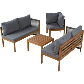 Gartenmöbel-Set 5-Personen Wicker-Eckbank