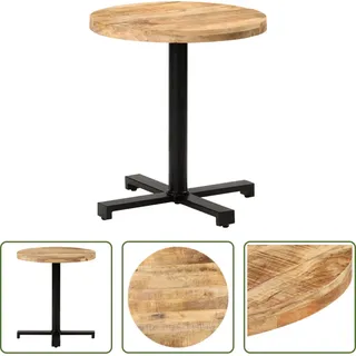 The Living Store Bistrotisch Rund Ø70x75 cm Raues Mangoholz - Braun