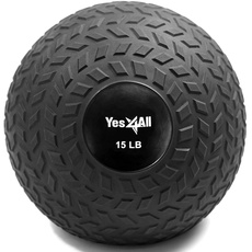 Yes4All D297 Slam Ball für Kraft- und Workout, 6.8 kg, Schwarz