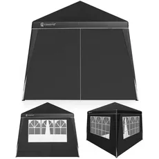 Bild Faltpavillon Capri Schwarz 3x3m inkl. 4 Seitenwänden