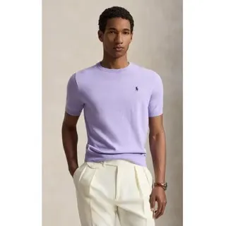 Polo Ralph Lauren für Herren. 710980681502 Kurzärmeliges Baumwoll-T-Shirt lila (L), Lässig, Flieder, Baumwolle, Kurzarm