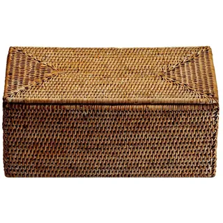 Basket UTBMD Rattan-Behälter mit Deckel, Rattan dunkel LxBxH 30x15,5x14cm