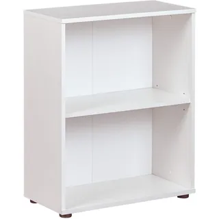 Inter Link - Bücherregal Standregal 2 Fächer Höhenverstellbare Böden Holzregal Wohnzimmer Arbeitszimmer Büro Arco 1 Masse in cm T: 30 x B: 60 x H: 75 Farbe Weiß