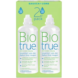 Bausch + Lomb Biotrue All-in-One Lösung - Kontaktlinsenreiniger und Aufbewahrungslösung für weiche Kontaktlinsen, 2er Pack, 2 x 300 ml