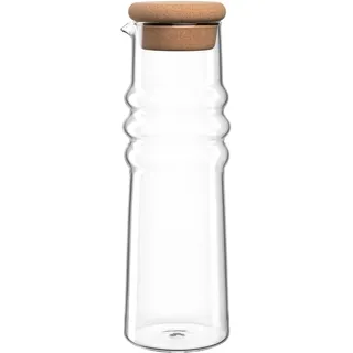 LEONARDO HOME SOLE Karaffe • 4 Stück • Glaskaraffe mit Korkdeckel • stilvoller Wasserkrug • haptisches Design • mit Ausgießer • für Wasser und Saft • zeitlose Optik • Höhe 26,5 cm • klar • 057171