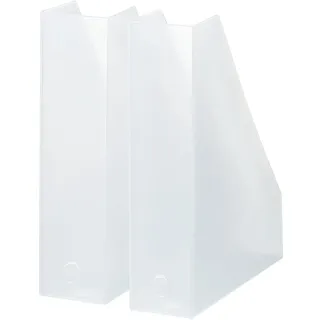 Like-It | MX-19 | Zeitschriftensammler-Set, 2er-Set, Aktenhalter, Büro-Organizer, Frontöffnung, Schreibtisch, Küche, Regal, Tischplatte, Schublade, 7,7 x 25,3 x 30,7 cm, Weiß