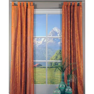 HOSSNER - ART OF HOME DECO Gardine »Zugersee« Schlaufen 1 Stk. tlg. Schlaufenschal m. Brokat-Bodüren