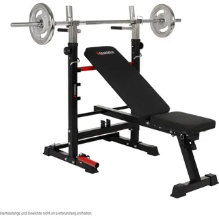 HAMMER Hantelbank Force 4.0 mit Rack, Schrägbank, bis max. 180 kg Körpergewicht - Schwarz