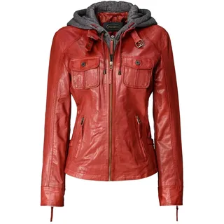 Lederjacke JCC "Lederjacke 31024028", Damen, Gr. 40, rot, Obermaterial: 100% Lammleder LEL. Futter: 100% Baumwolle CO., Jacken Lederjacke