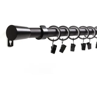 deco-raum Gardinenstange Kegel 1-läufig Ø 19 mm 320 cm Schwarz