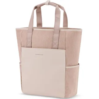 Kapten & Son Rucksack Lindby Cord Rose Clay 18 L | 2in1 Tasche & Rucksack | inkl. Kofferbefestigung, Laptopfach, Flaschenhalterung | Shopper Damen