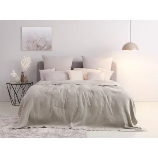 MY HOME »Mira« leichte Tagesdecke aus 100% Baumwolle, uni Überwurf, ohne Füllung