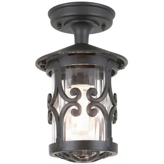 Elstead Lighting AUßENDECKENLEUCHTE , Schwarz , Metall, Glas , 26 cm , Grüner Punkt, Europäischer Sicherheitsstandard, Schutzklasse I (Erdungsanschluss), Ce , Lampen & Leuchten, Leuchtenserien