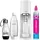 Wassersprudler-Set weiß + 1 PET-Flasche 0,5 l + 2 PET-Flaschen 1 l + Zylinder