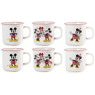 Set 6 Cups Jumbo Home Mickey Und Minnie Xmas 440cc Porzellan