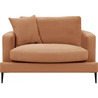 Home affaire Sessel »Cozy Loungesessel, Designersessel, Maße B/T/H: 91/97/80 cm« mit Metallbeinen und Zierkissen, orange