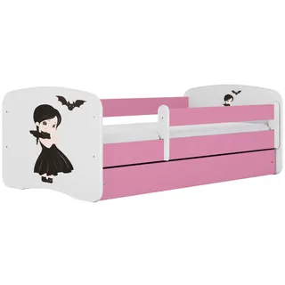 Raumhirsch Furniture Kinderbett Wednesday mit Schublade und Matratze 160/80 , Rosa , Holzwerkstoff , 80x160 cm , FSC 100% , Babymöbel & Kindermöbel, Kinderzimmer & Jugendzimmer, Kinderbetten