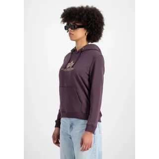 Hoodie ALPHA INDUSTRIES "New Basic Hoodie BL W", Damen, Gr. S, lila (plum), Obermaterial: 80% Baumwolle, 20% Polyester, regular fit, Sweatshirts Hoodie