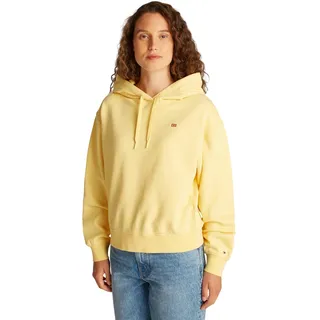 Tommy Hilfiger Damen Hoodie Contrast Flag Regular Fit, Gelb (Citronella), M