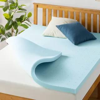 Best Price Mattress 5,1 cm belüftete Gel-Memoryschaum-Topper, voll, Blau