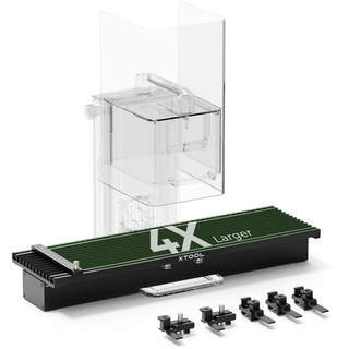 xTool F1 Slide Extension nur für F1, erweitern die Lasergravur Bereich auf 115 * 400mm, längere Lasergravur und Schneiden für Lasergravierer, 5 Klemmen für Stabilität enthalten