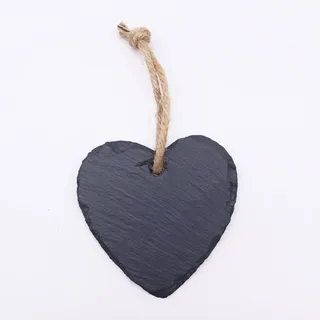 Boltze Dekoschild Herz mit Juteban 1-teilig 8 cm x 7 cm Schwarz