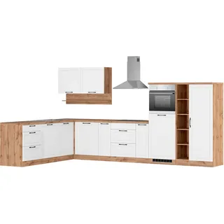 kochstation Winkelküche KS-Lana L-Form 240 x 380 cm weiß