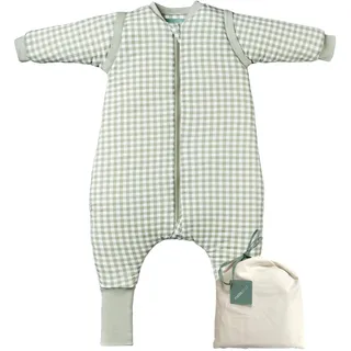 molis&co. Baby-schlafsack mit Füßen, abnehmbare Ärmel und Socken. 2.5 TOG. Ideal für die Übergangszeit und den Winter. 100% Baumwolle (OEKO-TEX 100). (Mint Tea, 70 cm (1 Jahr))